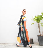 Geometric Print Wide Kaftan Dress
