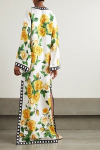 Yellow Rose Printed Kaftan