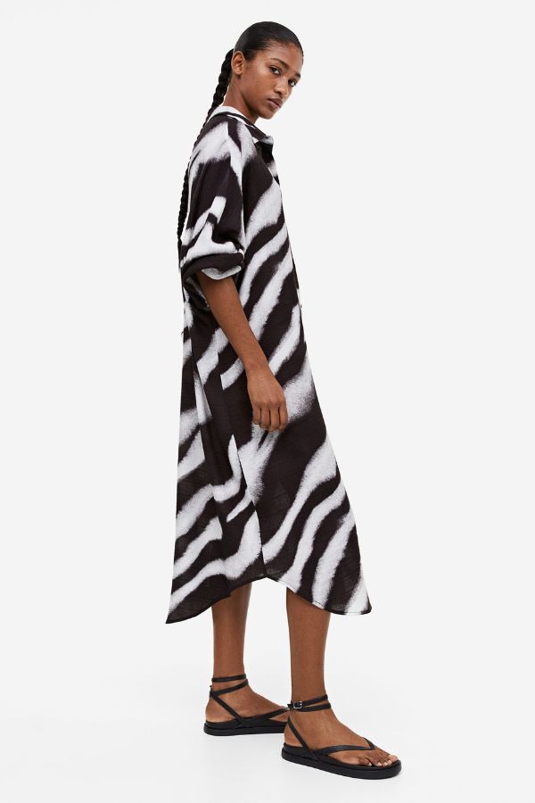 Black & White Oversized Shirt Dress