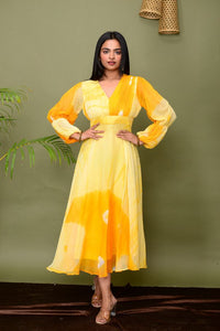 Yellow Shibori Tye Dresses