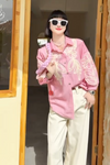 Pink Aura – Chic Embroidered Shirt