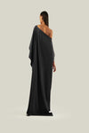 One-Shoulder Jumpsuit with Cape Sleeves