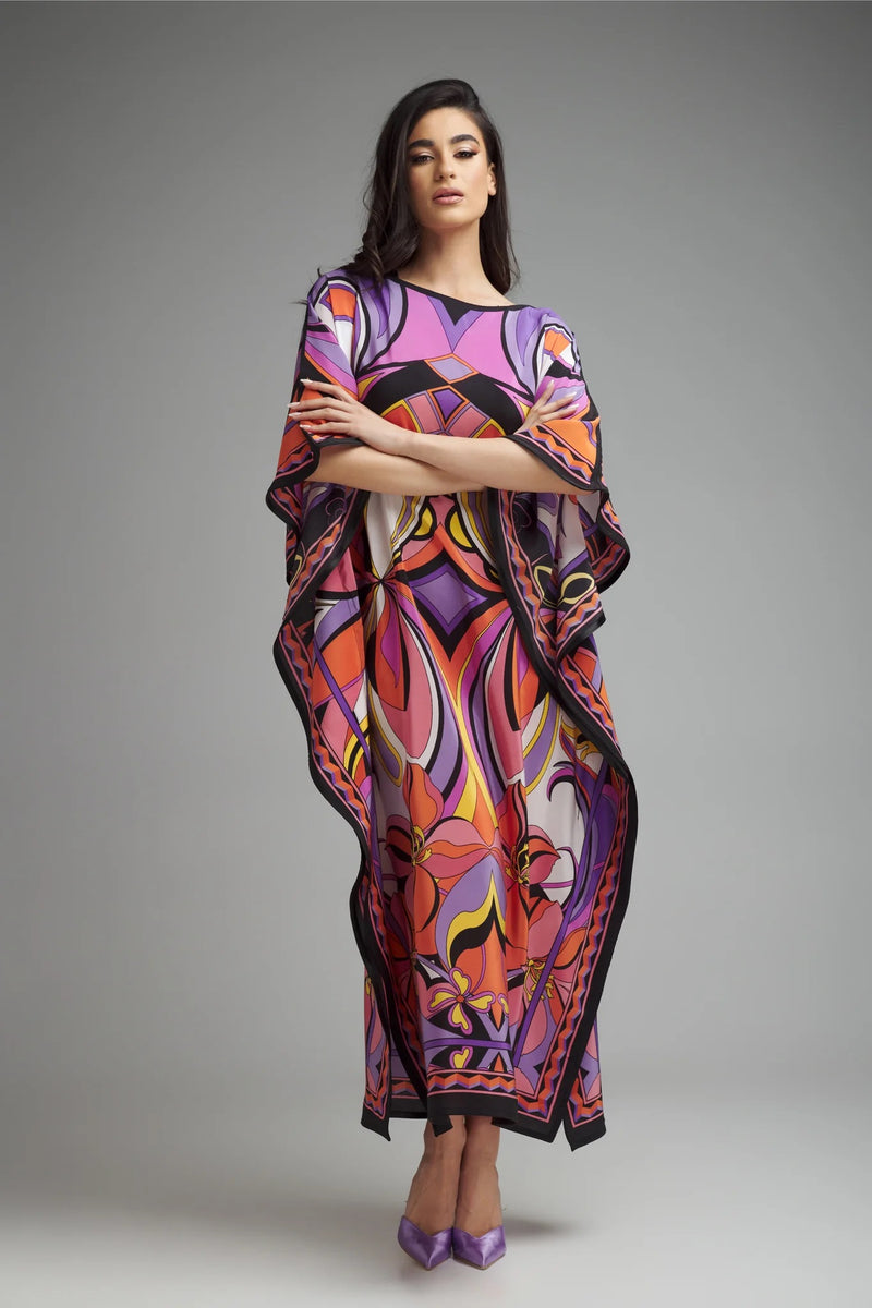 Mafia Print Kaftan Dress