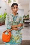 Seafoam Serenity - Floral Lawn Suit