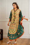 Emerald Beige Kaftan with Tassel