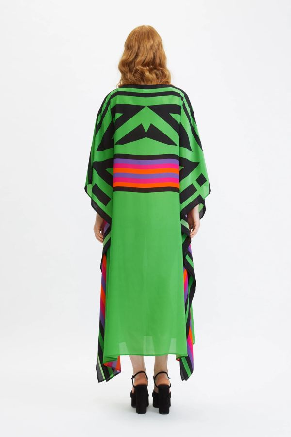 Geometric Long Kaftan Dress