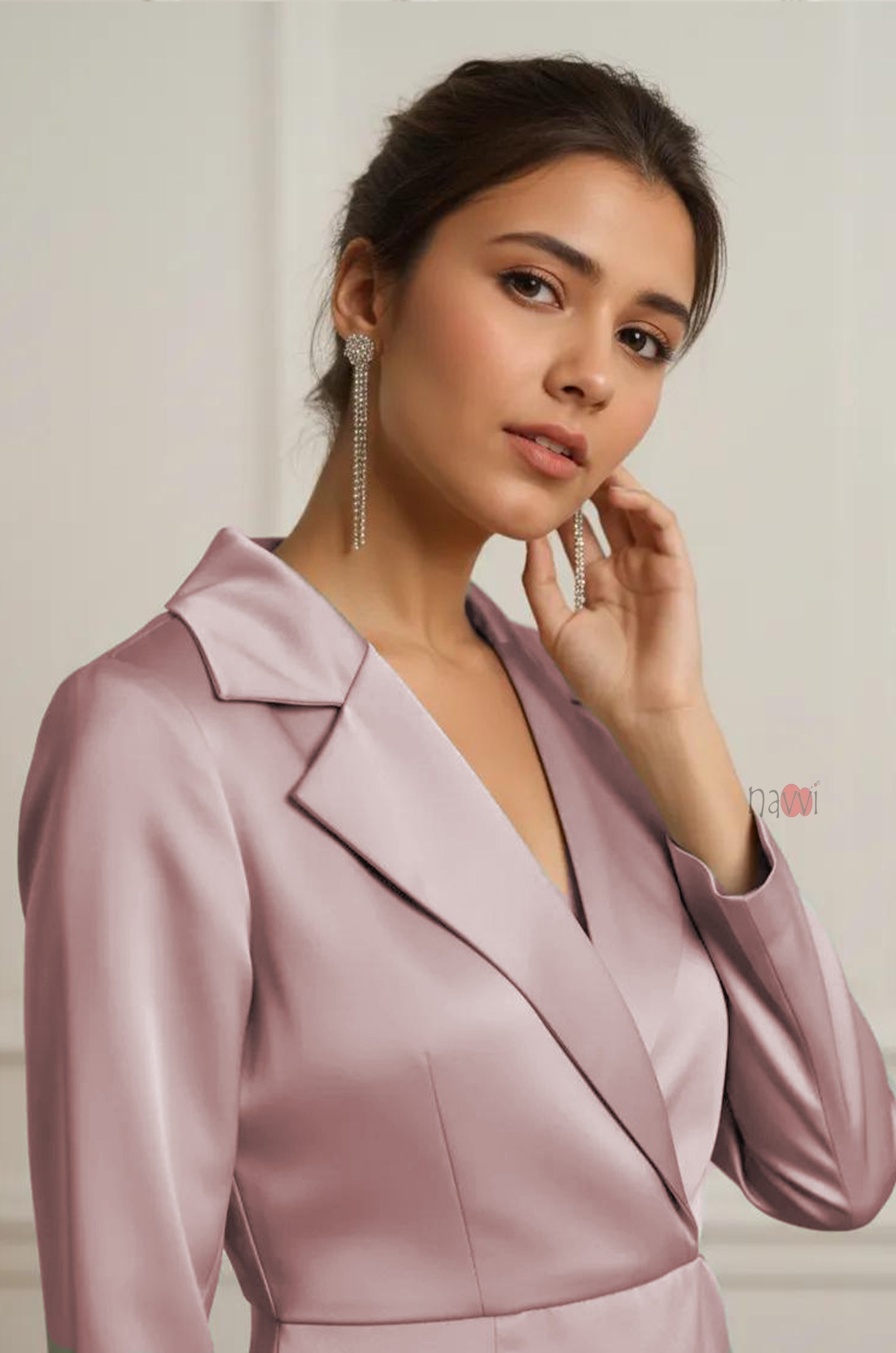 Women’s Satin Wrap Mini Dress – Elegant Party Wear - Navvi.in