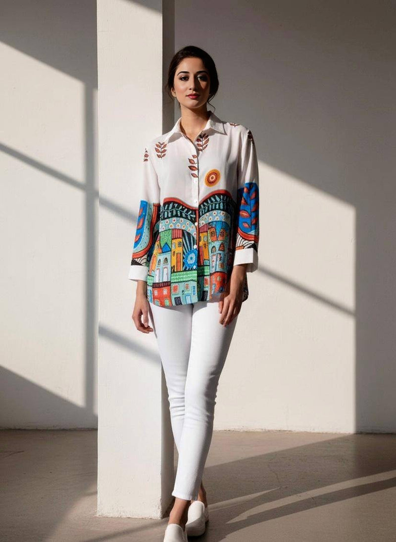 Vibrant Abstract Women’s Shirt