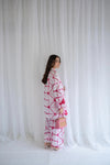 Pink and White Pattern Loungewear Co-Ord Set