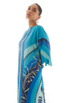 Blue Geometric Printed Kaftan