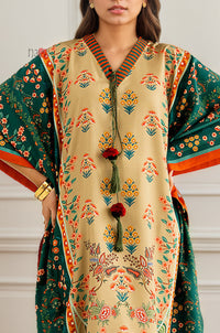 Emerald Beige Kaftan with Tassel