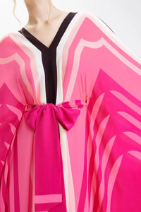 Pink Soft Crepe Kaftan with Belt