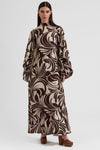 Coffee Persian Silk Dress