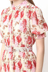 Pleated Pink Floral Dress