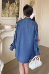 Midnight Petals Embroidered Shirt