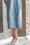 Shaded Denim Blue Straight Kurti