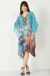 Digital Print Kaftan Dress