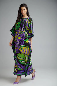 Green Hues Kaftan Dress