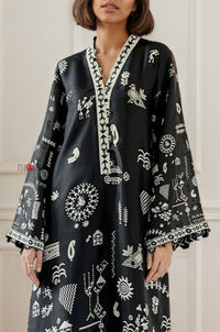 Tribal Noir Boho Kaftan Dress