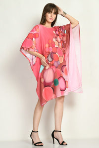 Marble Print Kaftan Dress