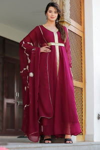 Violet Kurta Set With Gota Work