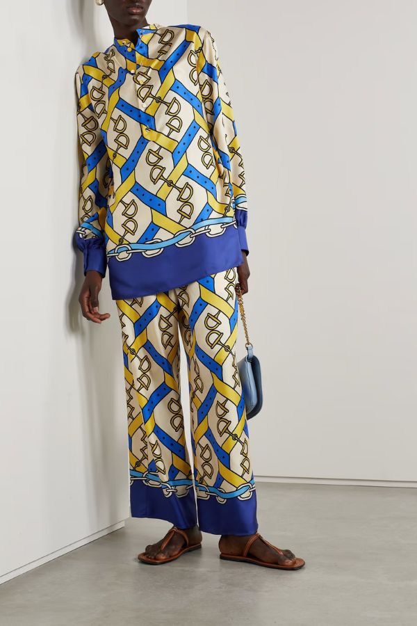 Golden & Blue Co-ord Set With Belt