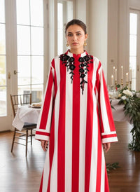Red & White Striped Long Kurta