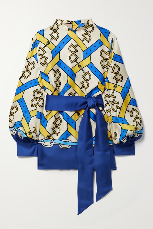 Golden & Blue Co-ord Set With Belt