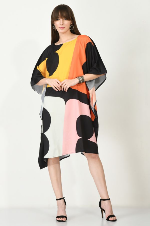 Multicolor Short Kaftan Dress