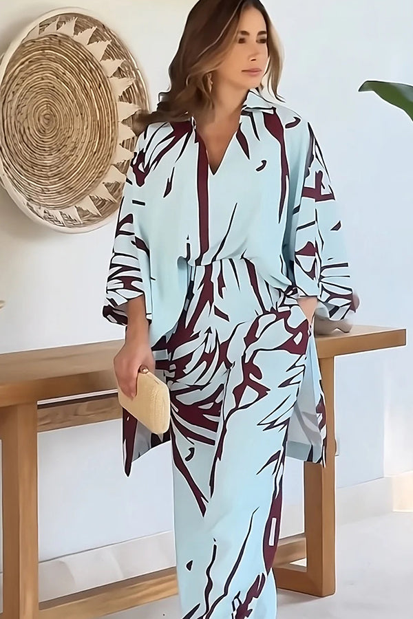 Abstract Printed Co-Ord Set - Navvi.in