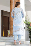 Chiffon Marble Straight Kurta Set