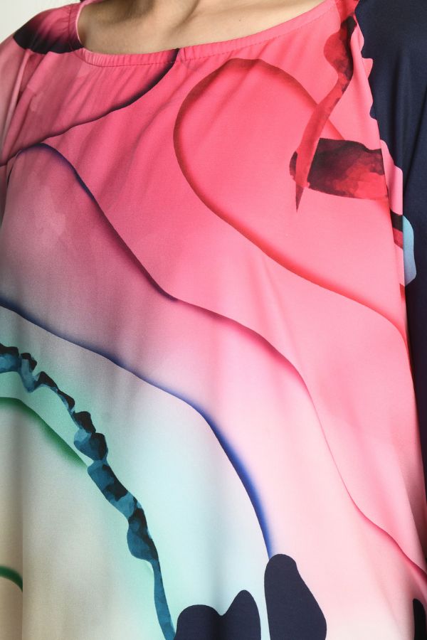 Multicolor Short Kaftan Dress