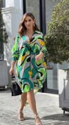 Illuminati Green Shirt Dress