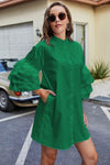 Green Ruffled Short Dress