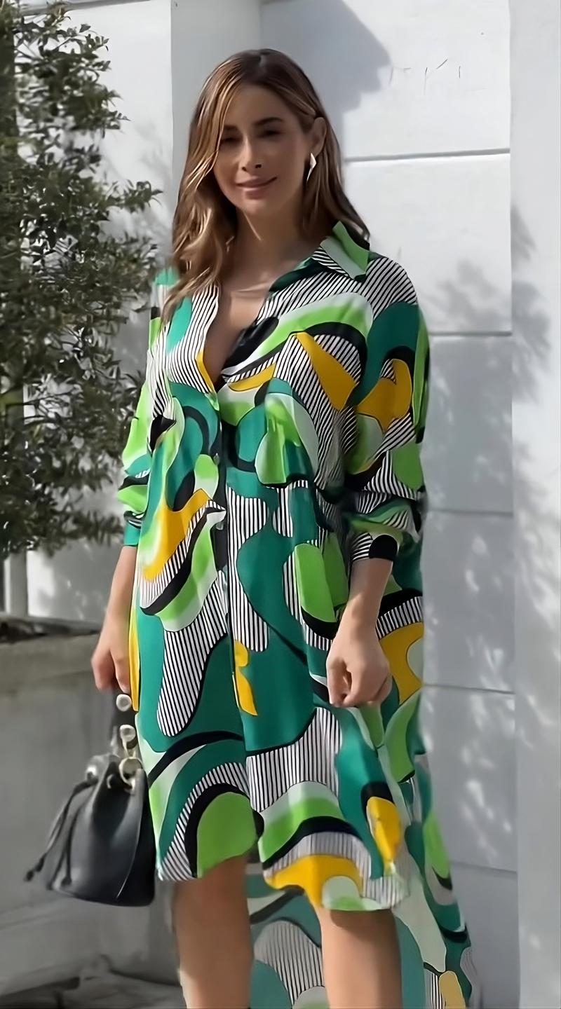 Illuminati Green Shirt Dress