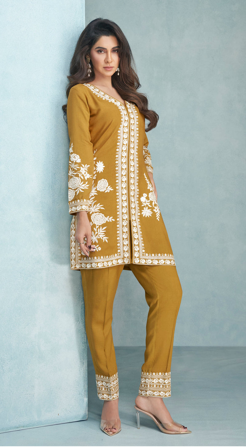 Yellow Embroidered Co-ord Set