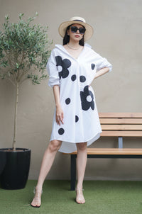 Abstract Polka Shirt Dress for Women - Navvi.in