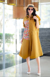 Chic Shirt Dress with Abstract Print Panel – Casual & Stylish