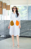 Resort Wear Wide-Fit Appliqued Shirt Dress