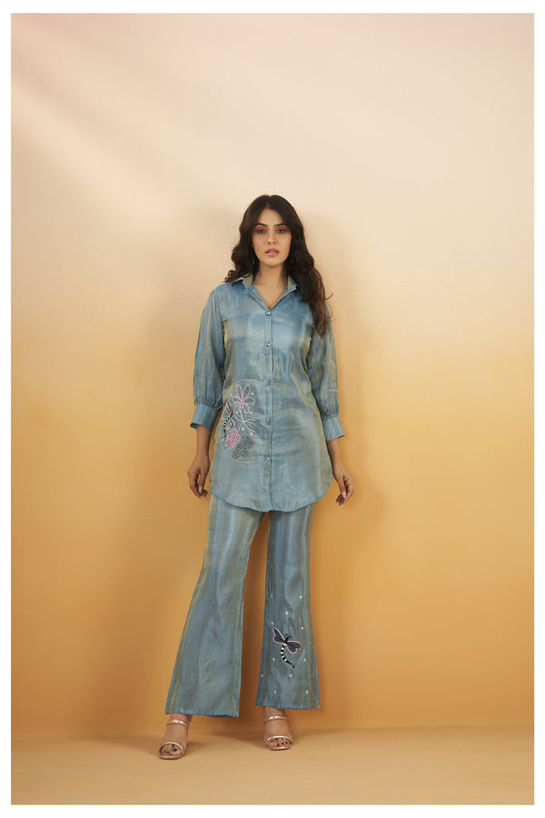 Viscose Silk Embroidered Co-Ord Set