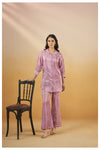 Lavender Viscose Silk Embroidered Co-Ord Set