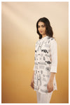 White Viscose Silk Embroidered Co-Ord Set