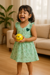 Green Floral Print Summer Dress