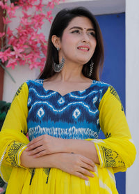 Yellow Printed Gown