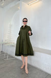Embroidered Oversized A-Line Shirtdress