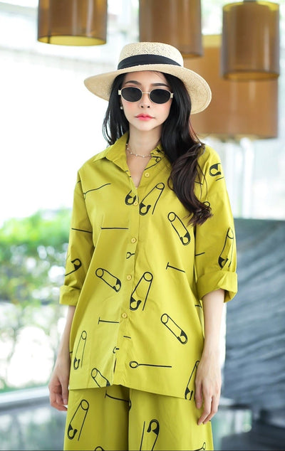 Contemporary Safety Pin Coord Outfit - Navvi.in