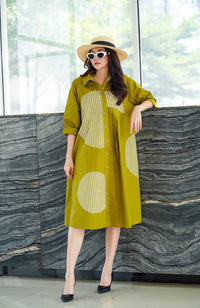 Modern Geometry Shirt Dress