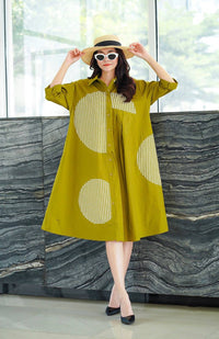 Modern Geometry Shirt Dress