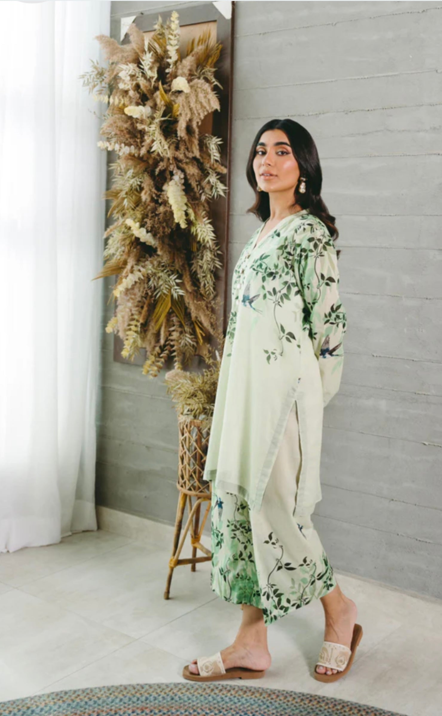 Mint Green Floral Printed Co-Ord Set