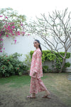 Blush Leaf Printed Lawn Co-ord Set